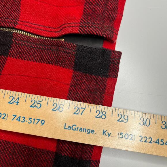 Vintage Woolrich Buffalo Plaid Wool Jacket Red Black USA Made Hunting Coat M - Picture 6 of 13